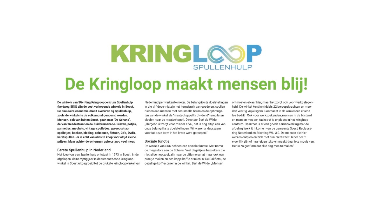 De Kringloop maakt mensen blij Soester Courant | SKS Store